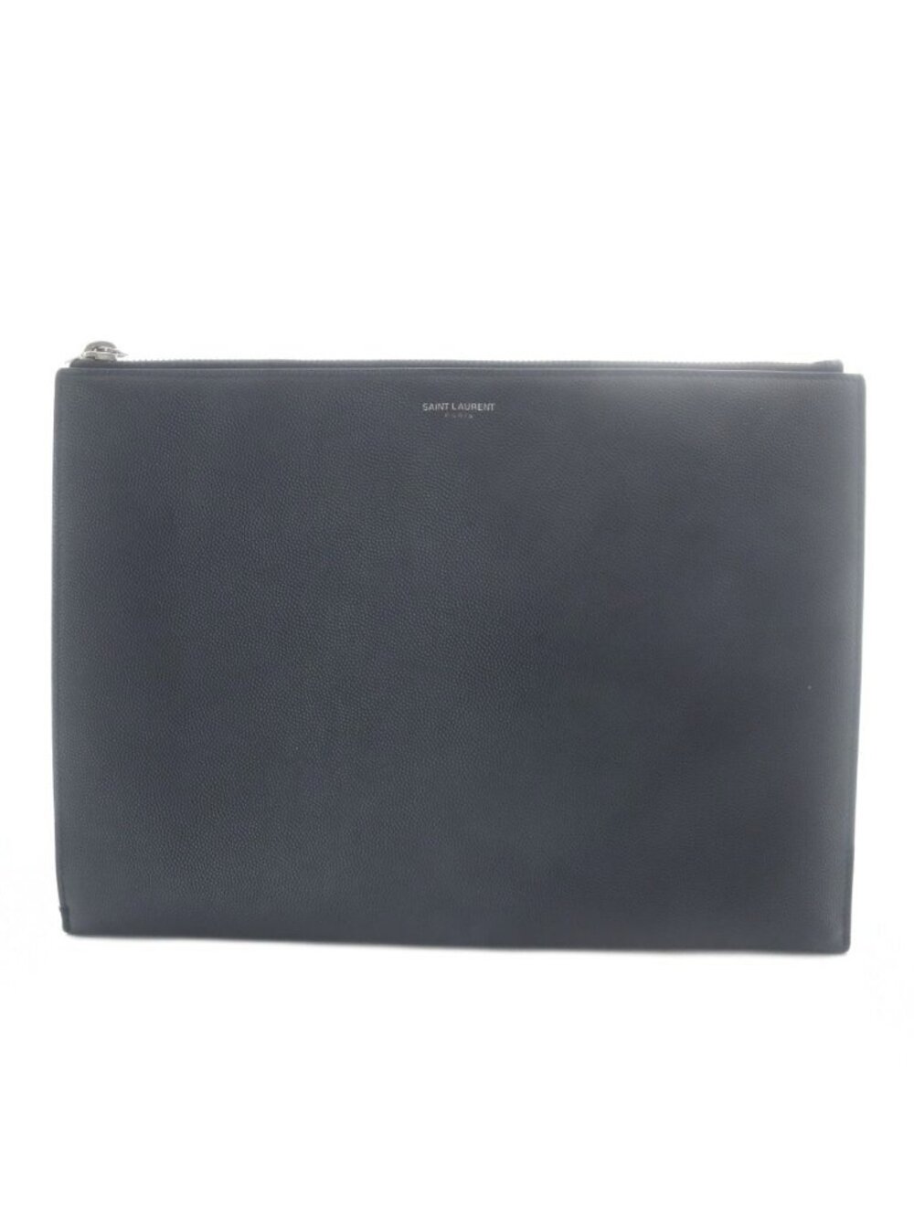 Saint Laurent Paris Clutch Leather Logo Black